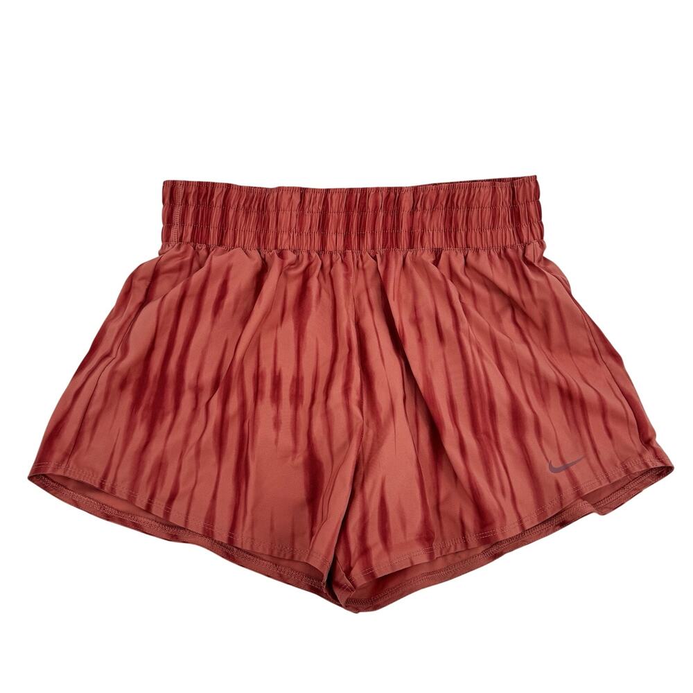Nike One Dri-FIT High-Waisted 3" Brief-Lined Printed Shorts Canyon Pink Size XL